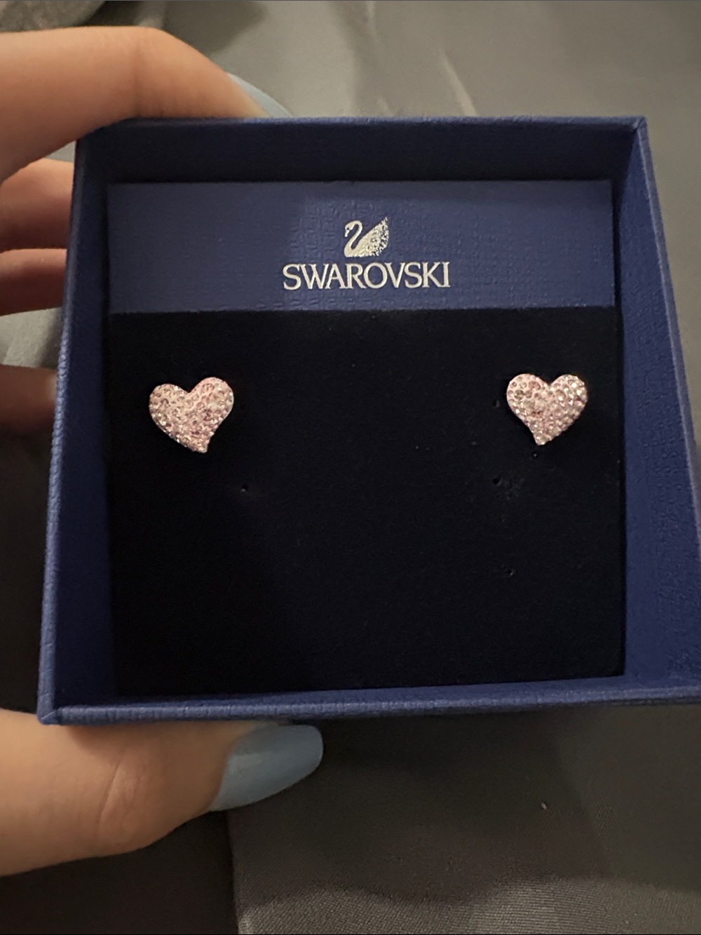 swarovski alana pink heart stud earrings